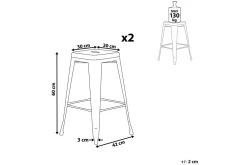 Barstol Cabrillo set om 2 60 cm
