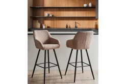 Barstol Casmalia set om 2 Beige/svart