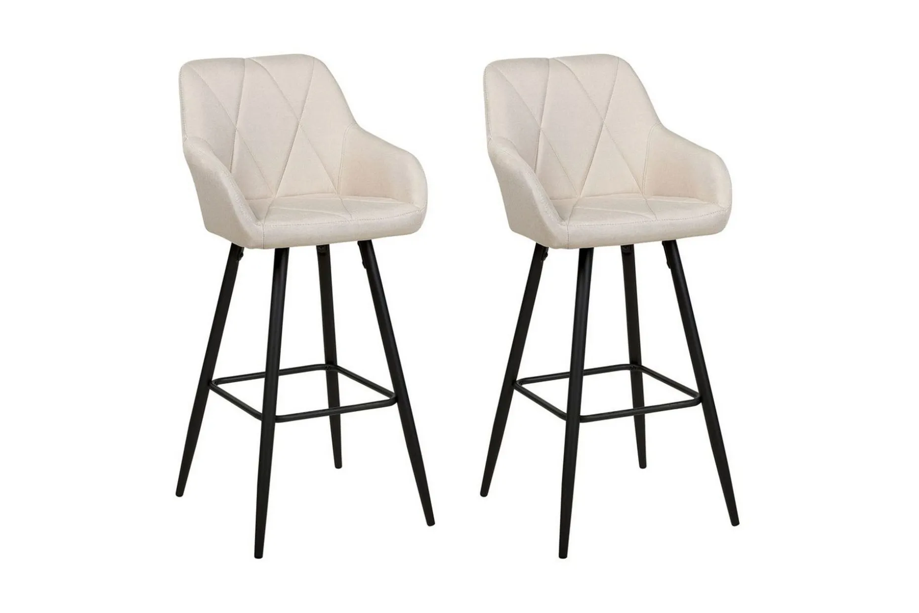 Barstol Darien set om 2 Ljusbeige-Svart