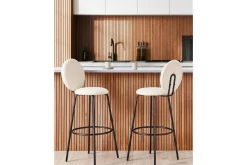 Barstol Emery set om 2 Beige-Svart