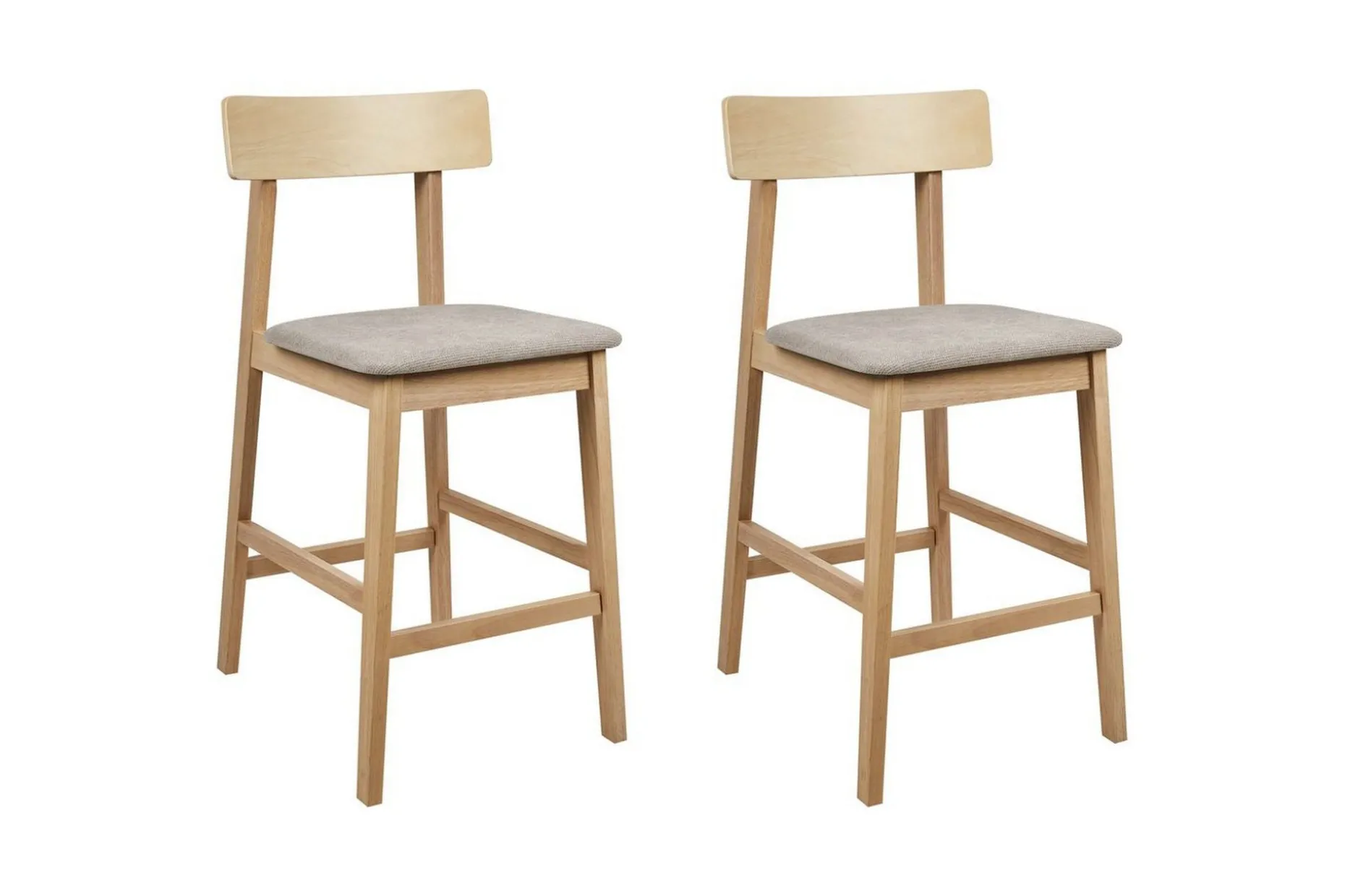 Barstol Isanti set om 2 Ljus Trä-Beige
