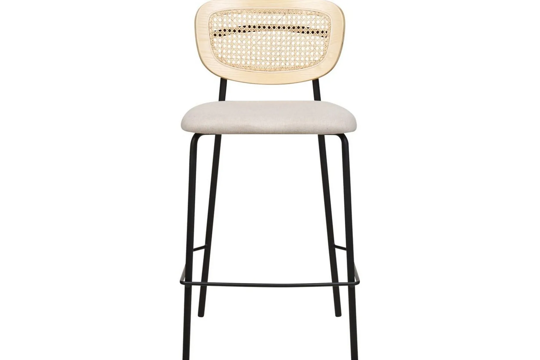 Barstol Mayetta set om 2 Natur-Beige-Svart