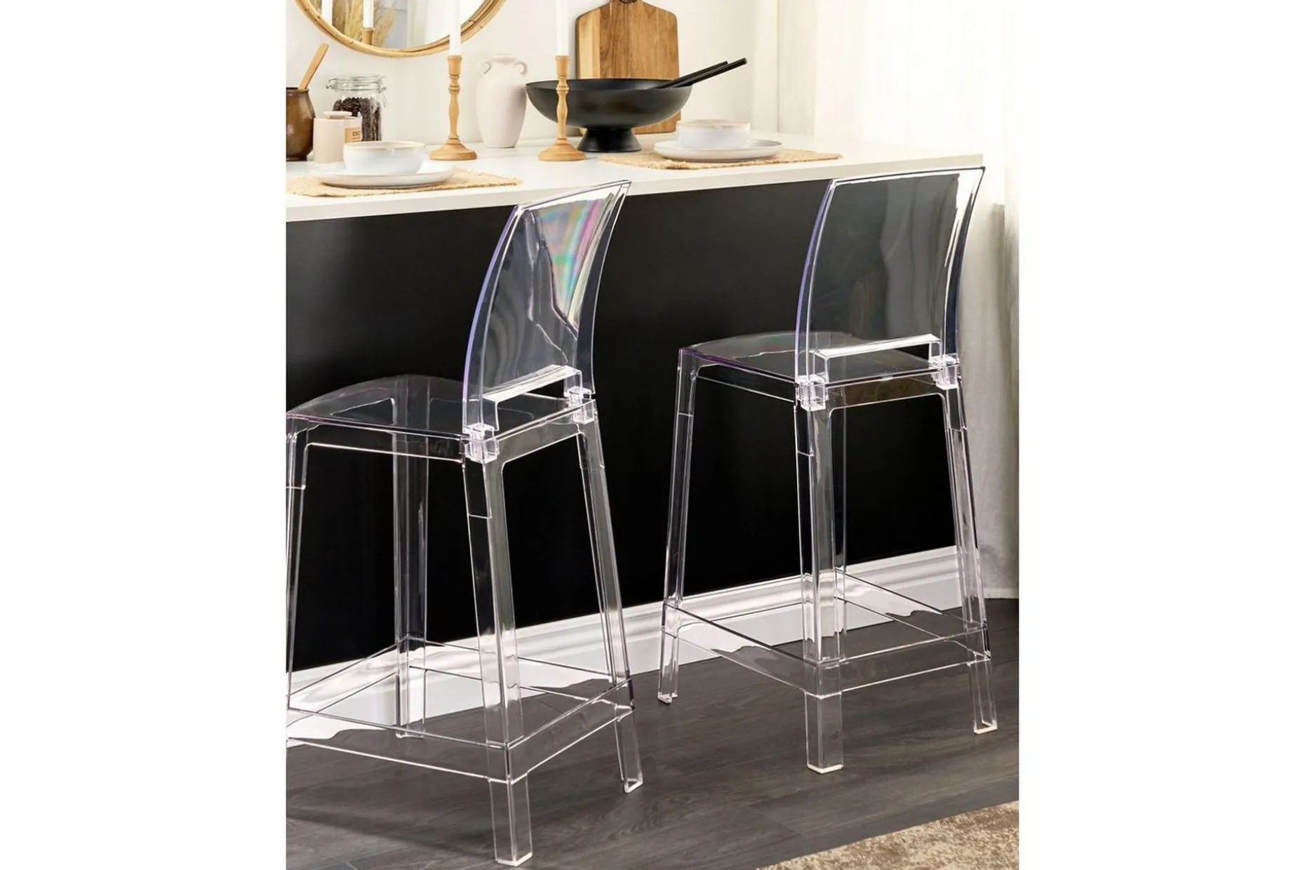 Barstol Wellington set om 2 Transparent