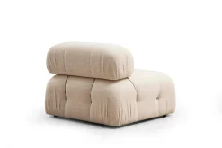 Belgin Bubblig Divansoffa 3-sits 288 cm med fasta armstöd och repdetaljer