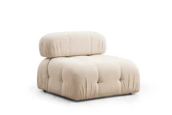 Belgin Bubblig Divansoffa 3-sits 288 cm med fasta armstöd och repdetaljer