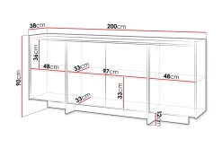 Bellia Skänk 200x38 cm