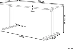 Belluton Skrivbord 130 cm Elektriskt Justerbart