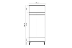 Bertoaria Garderob 80x190 cm Brun