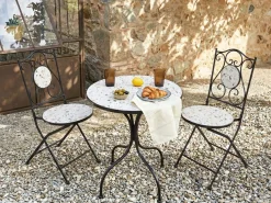 Bistrobord utomhus Artena 60 cm Terrazzoeffekt Järn
