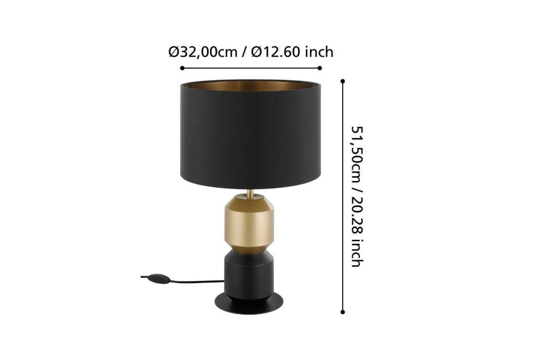 Bordslampa Eglo Laurignano Svart/Guld
