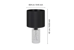 Bordslampa Eglo Sapuara Svart Kristall