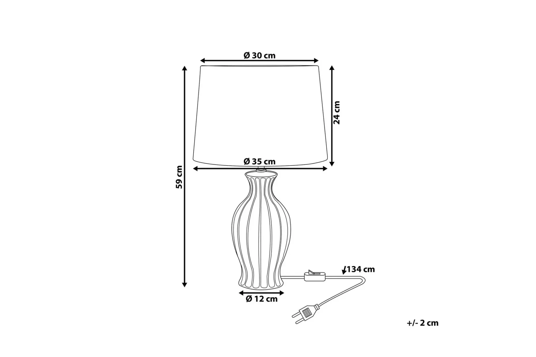 Bordslampa Samina 35 cm