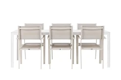 Break Matgrupp Utomhus 205 cm + 6 st Copacabana Matstolar Beige/Vit