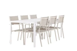 Break Matgrupp Utomhus 205 cm + 6 st Copacabana Matstolar Beige/Vit