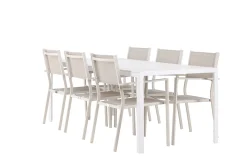 Break Matgrupp Utomhus 205 cm + 6 st Copacabana Matstolar Beige/Vit