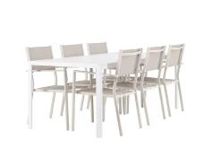 Break Matgrupp Utomhus 205 cm + 6 st Copacabana Matstolar Beige/Vit