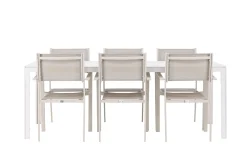 Break Matgrupp Utomhus 205 cm + 6 st Copacabana Matstolar Beige/Vit