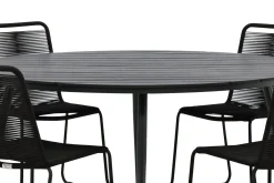 Break Matgrupp Utomhus Rund Ø150cm + 6 Lindos Stapelbara Matstolar