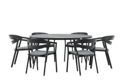 Break Matgrupp Utomhus Rund 150 cm + 6 Slit Matstol