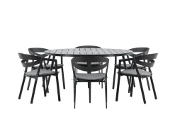 Break Matgrupp Utomhus Rund 150 cm + 6 Slit Matstol