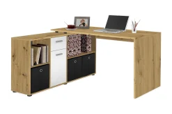 Brizleth Hörnskrivbord 136 cm Svängd med Förvaring