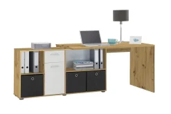 Brizleth Hörnskrivbord 136 cm Svängd med Förvaring