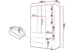 Buhan Garderob 120x185 cm