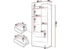 Buhan Garderob 80x185 cm