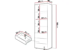 Buhan Garderob 60x185 cm