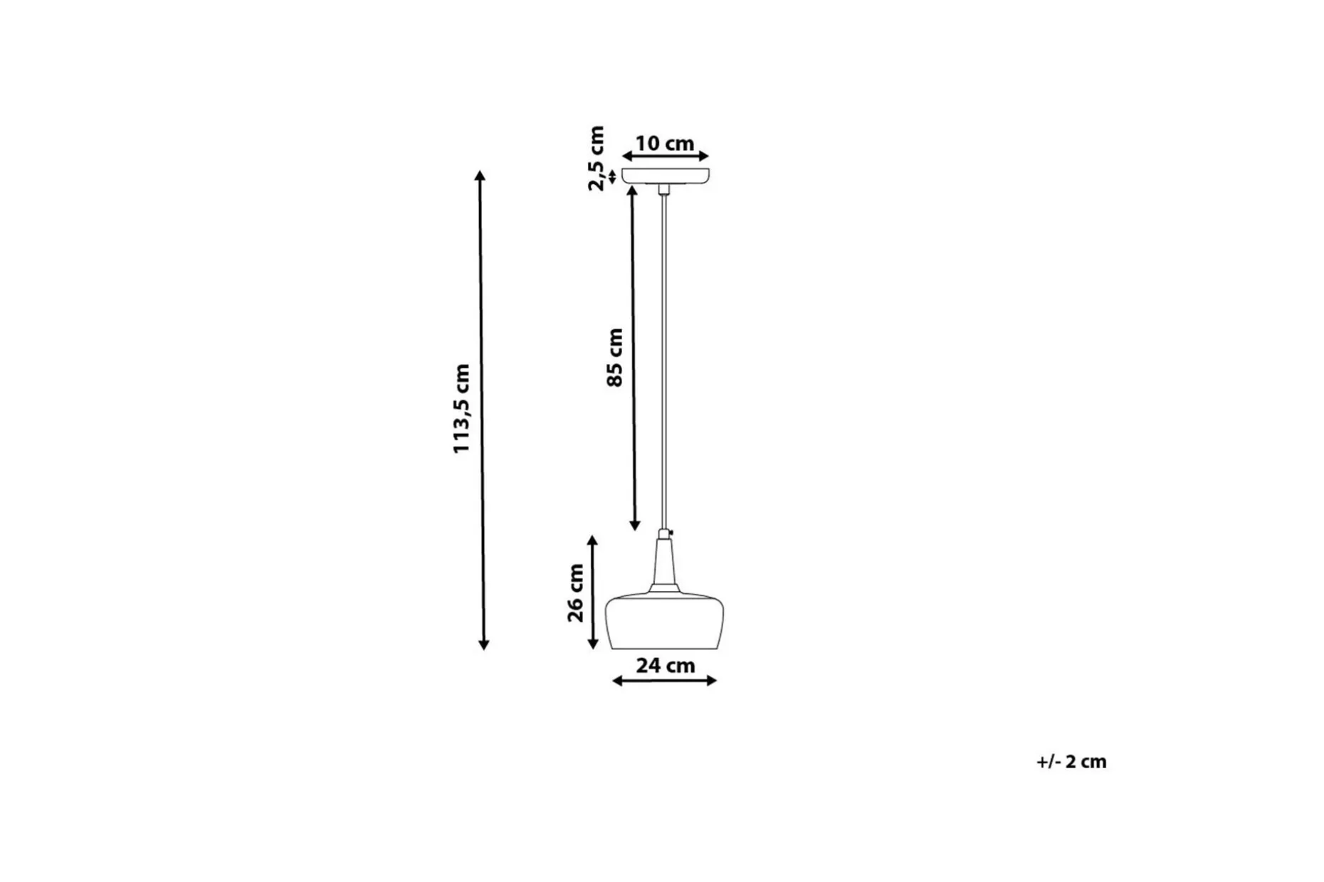 Burano Taklampa 24 cm