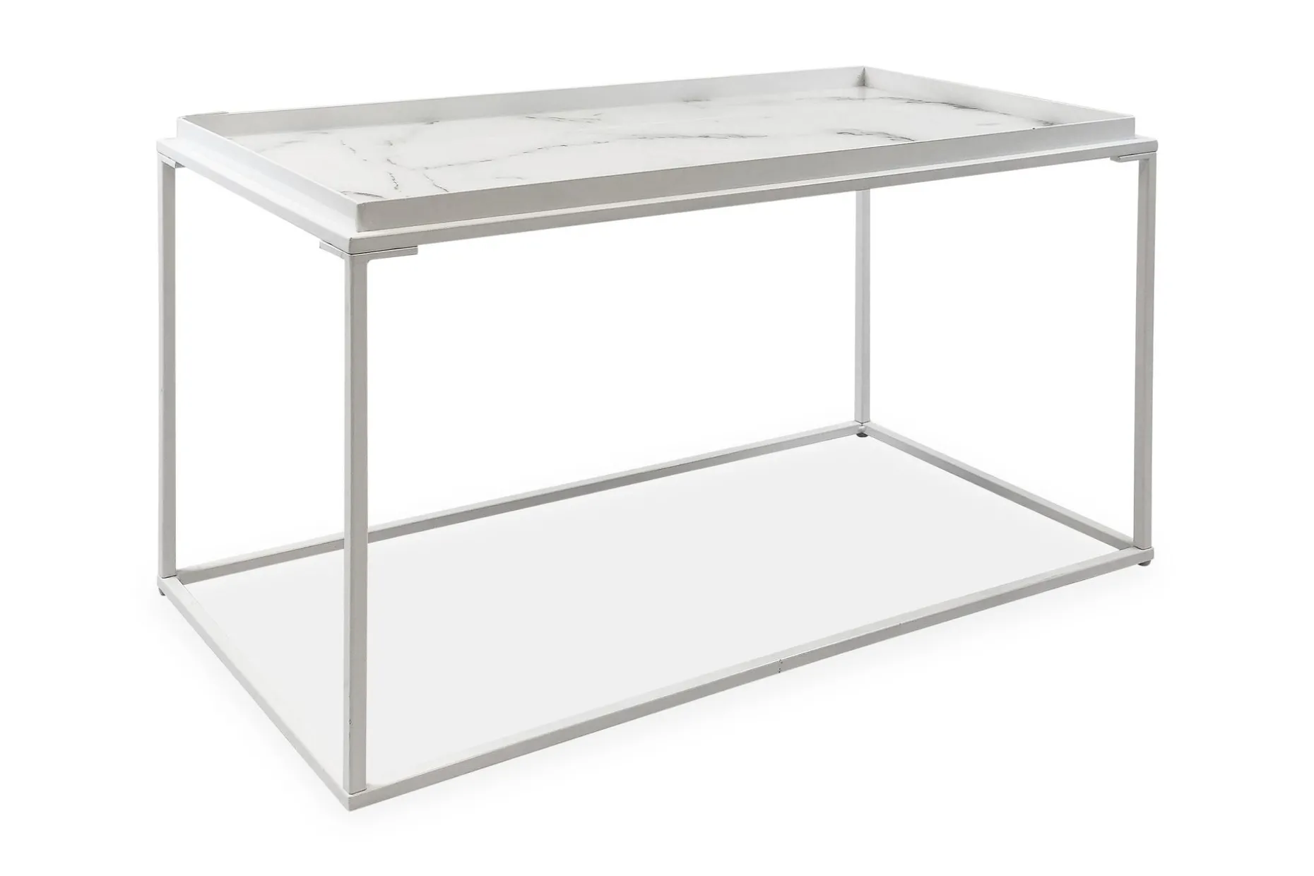 Burwick Soffbord 80 cm Marmormönster Rektangulär