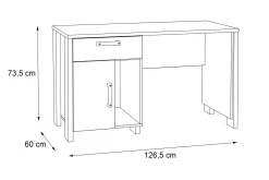 Cadle Skrivbord 127 cm med Förvaring Låda + Skåp
