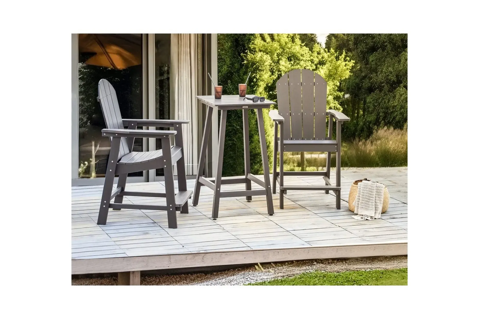 Cafeset Adirondack Mörkgrå