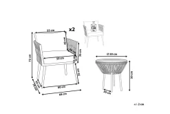 Cafeset Gargano Ljusbeige/naturlig