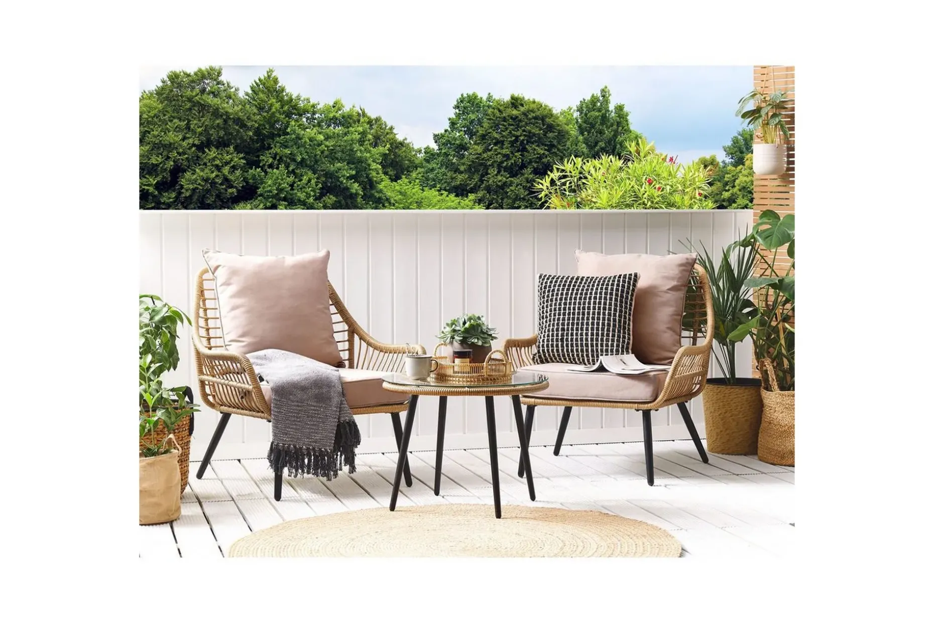 Cafeset Laureto Natur/Beige/Svart/Beige