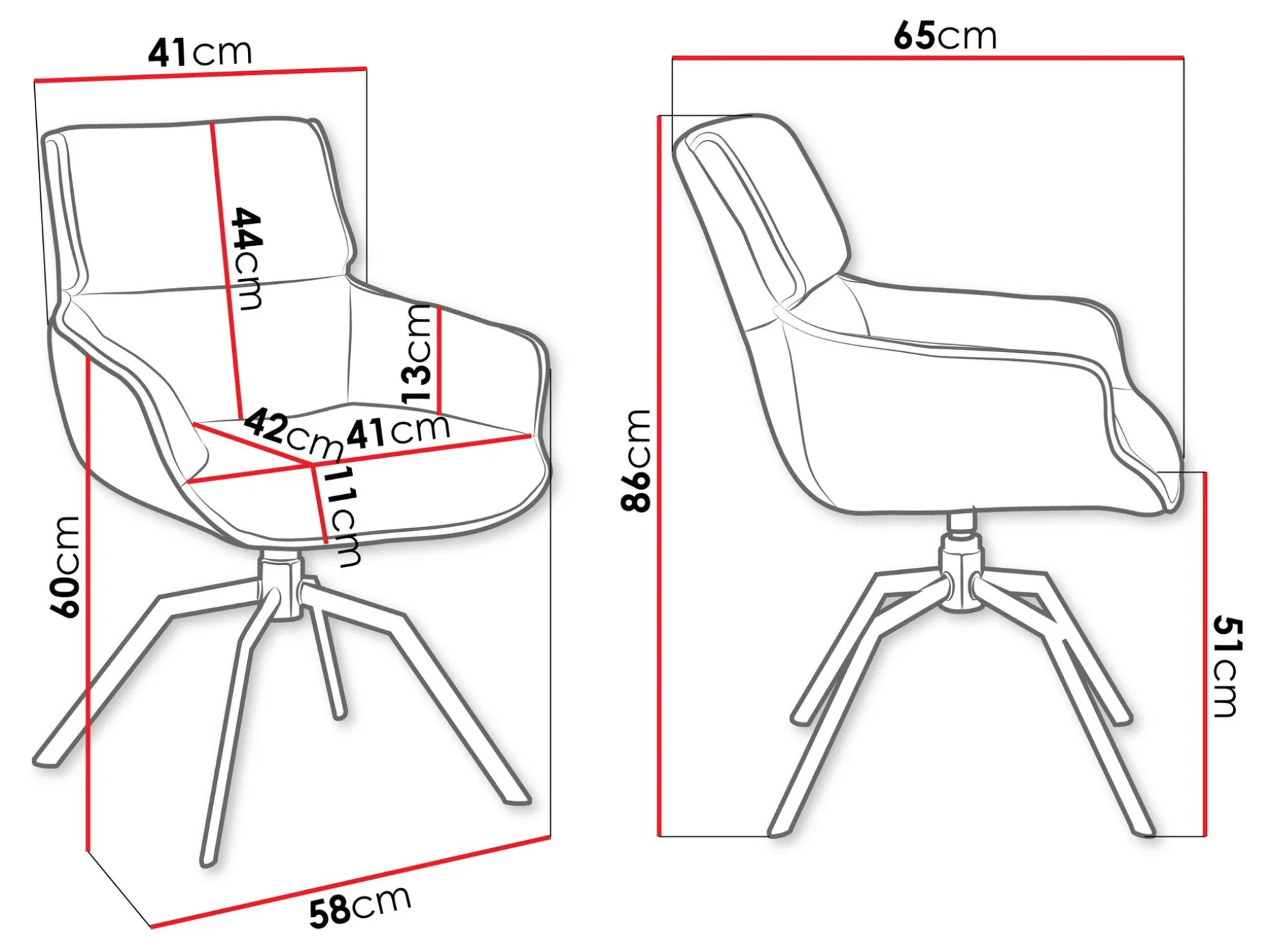 Calrosen Kontorsstol 2-pack