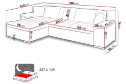 Camior Divanbäddsoffa 4-sits Vänster Konstläder