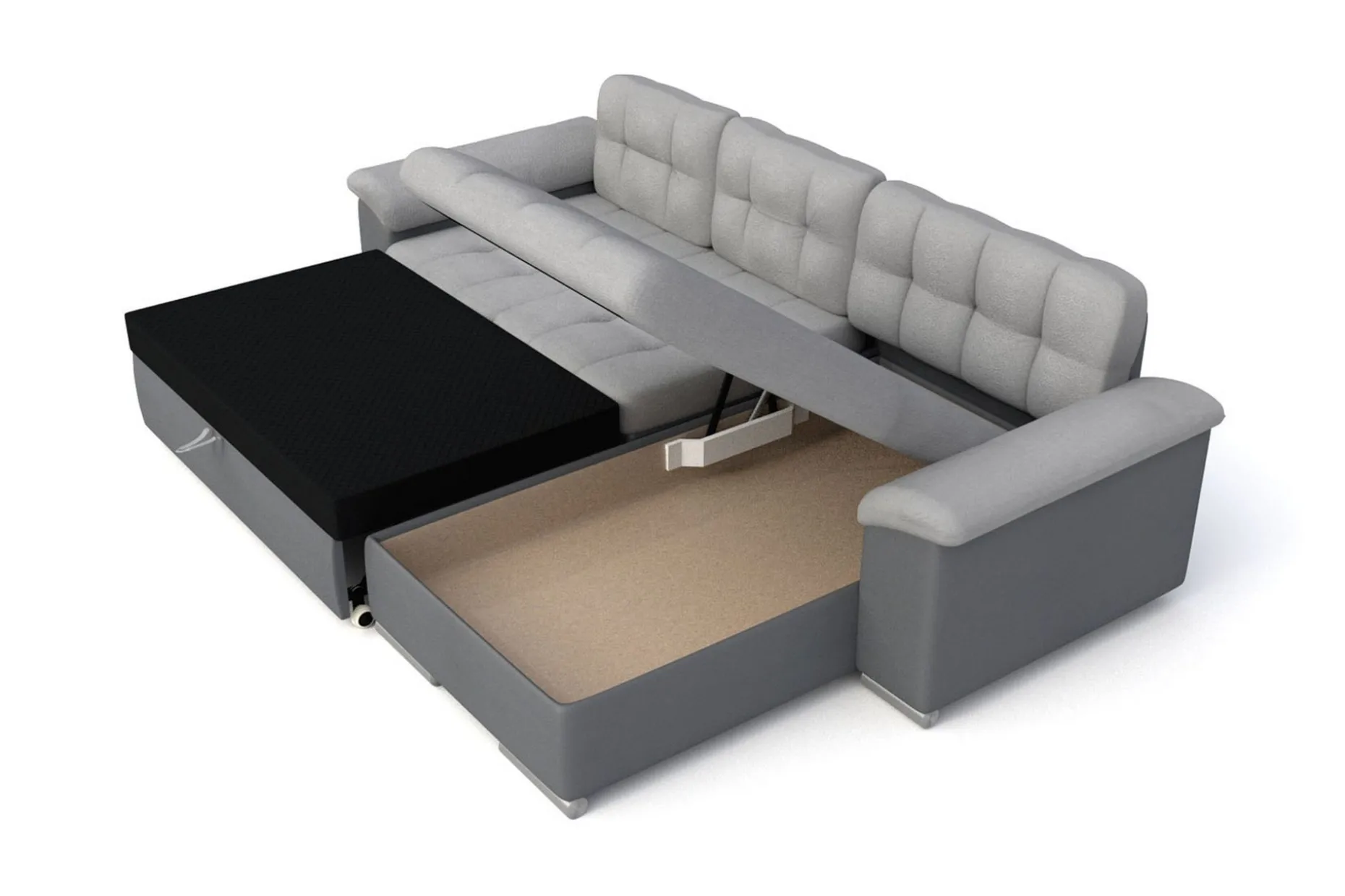 Camior Divanbäddsoffa 4-sits Höger Konstläder