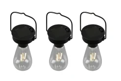 Campus solar taklampor 3-pack mattsvart, skymningsrelä