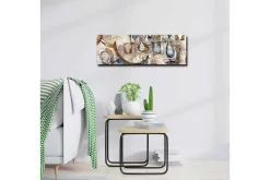 Canvastavla - Abstrakt komposition med geometriska former och droppar