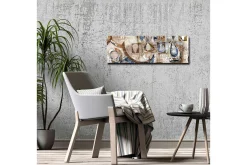Canvastavla - Abstrakt komposition med geometriska former och droppar