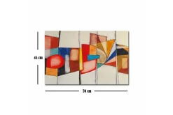 Canvastavla - Abstrakt komposition med geometriska former och starka färger