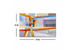 Canvastavla - Abstrakt komposition med geometriska linjer och former