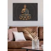 Canvastavla - Buddha i meditationsställning på en lotusblomma