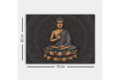 Canvastavla - Buddha i meditationsställning på en lotusblomma