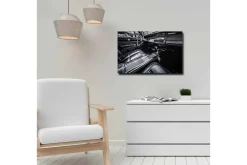 Canvastavla - Detaljerad interiör av en klassisk bil
