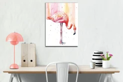 Canvastavla - Elegant flamingo i pastellfärger