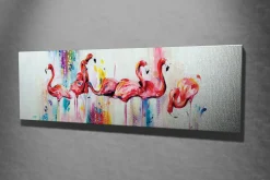 Canvastavla - Flamingor i livfulla färger