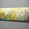 Canvastavla - Färgglad blomsteräng med stiliserade blommor och blad