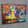 Canvastavla - Färgglad stadssiluett med Big Ben och floden Themsen